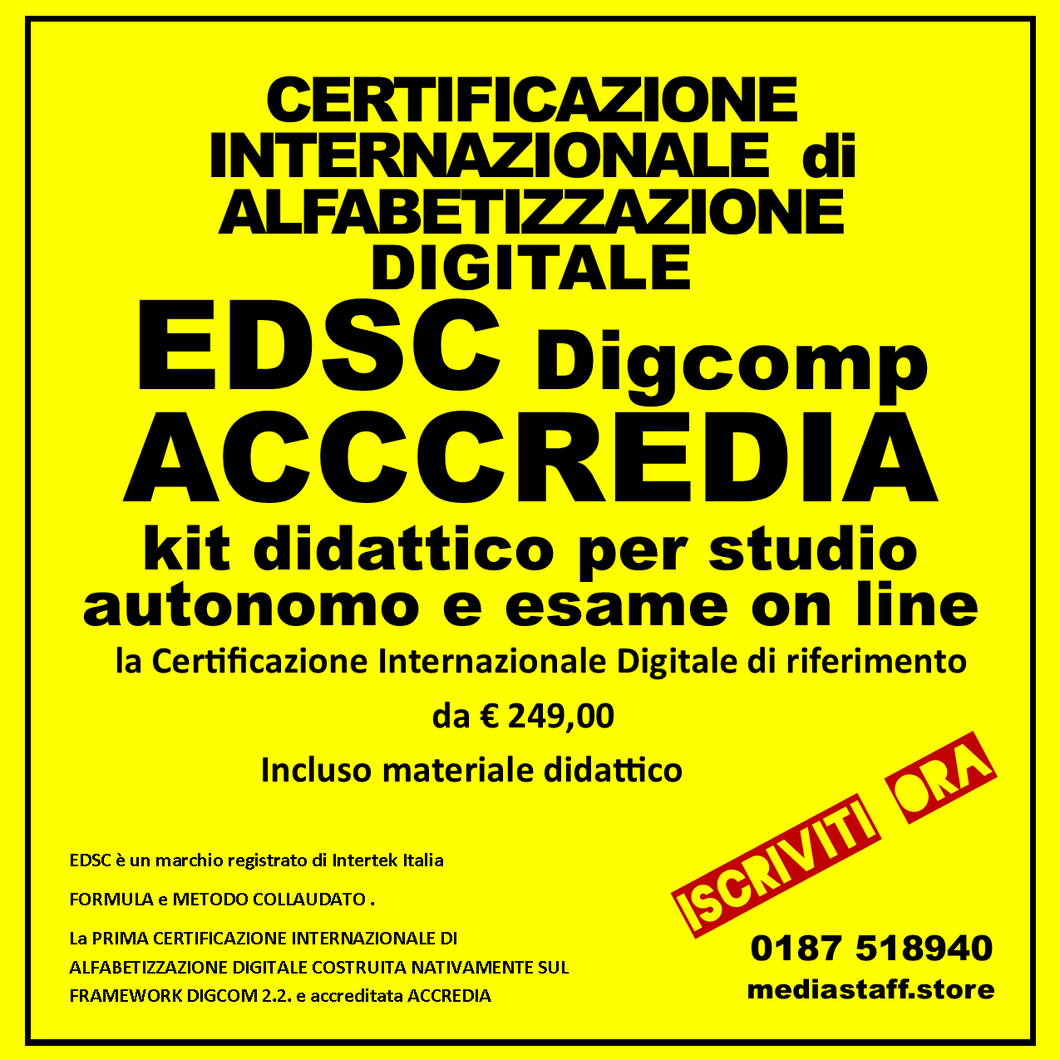 Certificazione Internazionale di Alfabetizzazione Digitale EDSC Digcomp